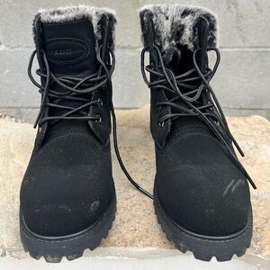 Lugz black fur trimmed boots size 6.5